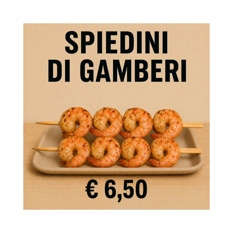 Spiedini di gamberi