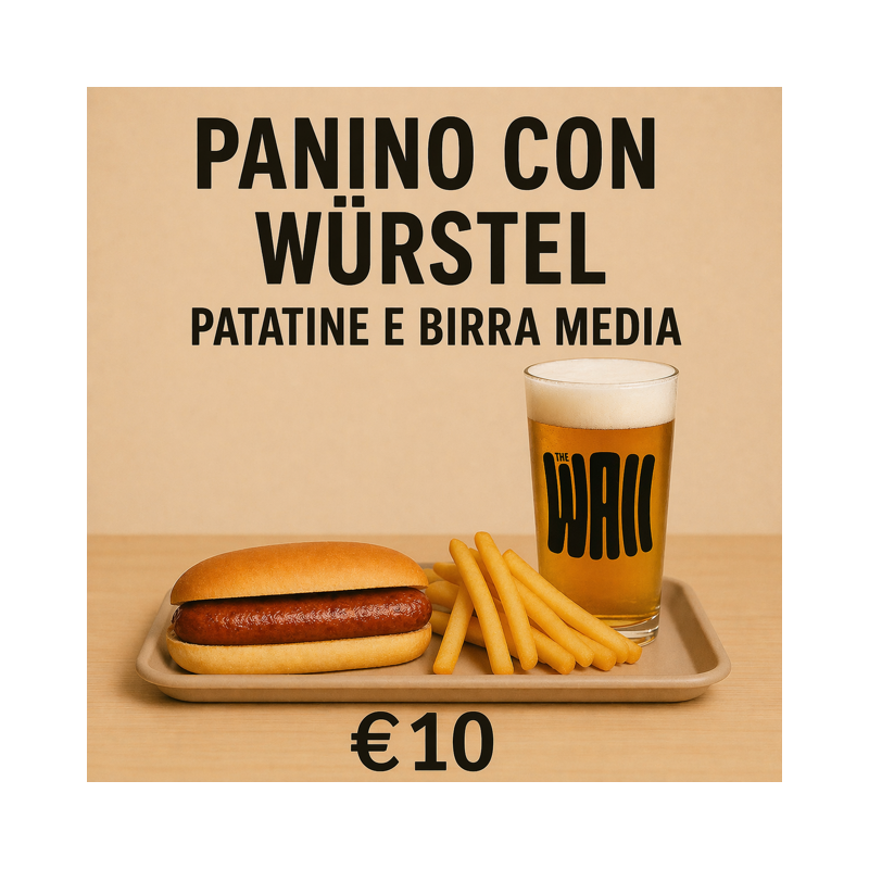 Menù: Wurstel, patatine, birra media