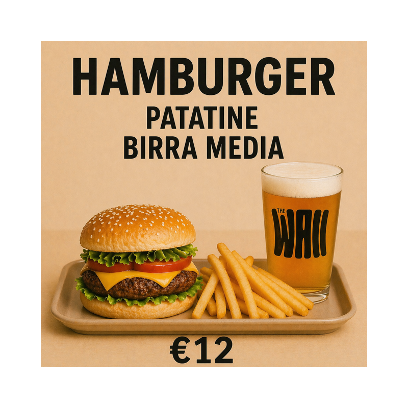 Menù: Hamburger, patatine, birra media