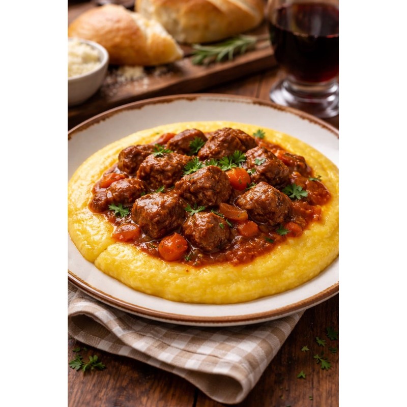Polenta e spezzatino di vitello